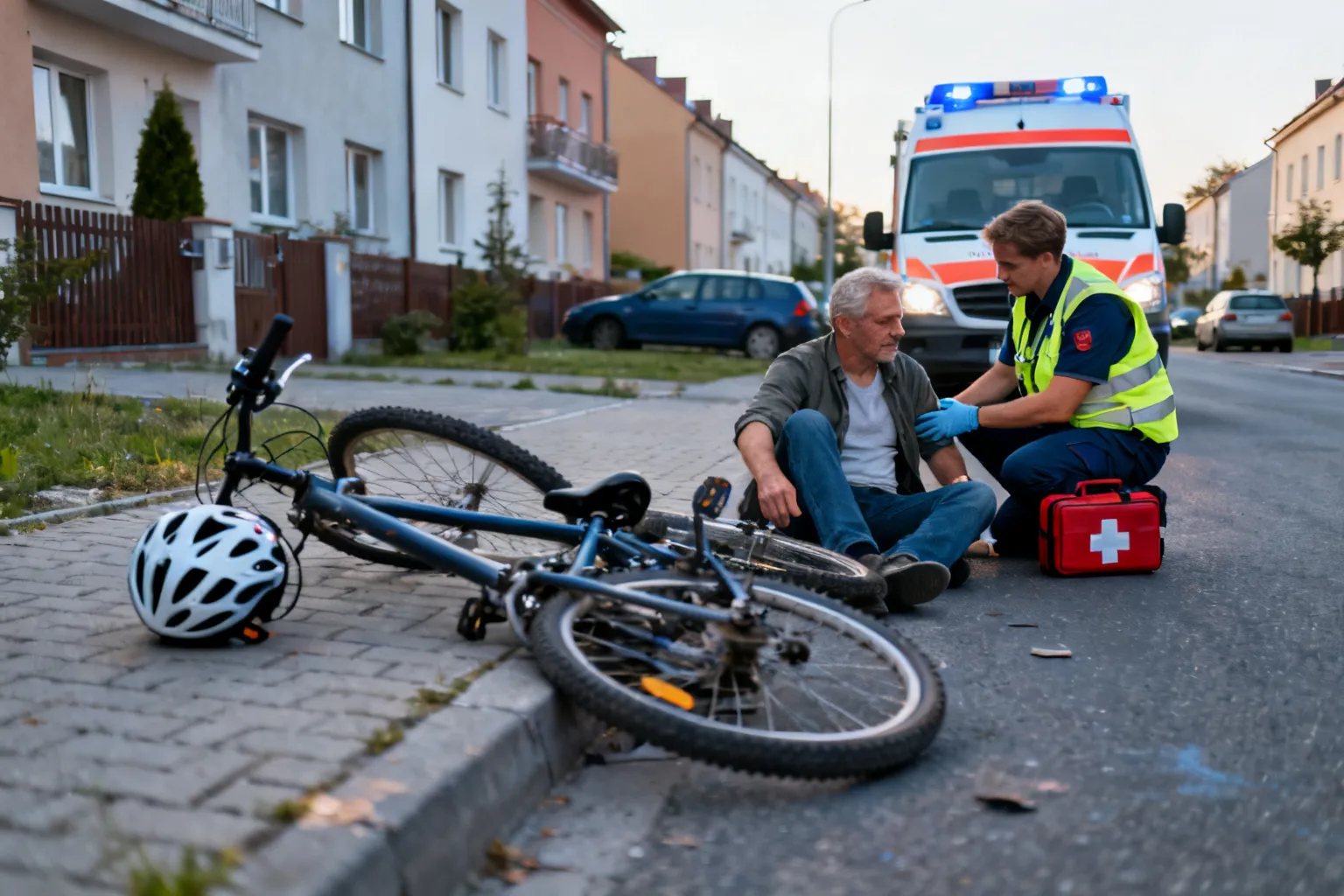 Wypadek rowerzysty na ul. Mostowej w Płocku — 49-latek w szpitalu