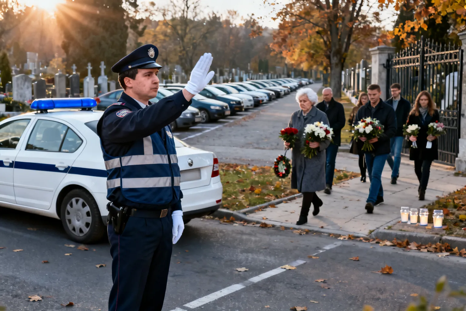 Jak zachować się, gdy policjant kieruje ruchem przed Wszystkimi Świętymi