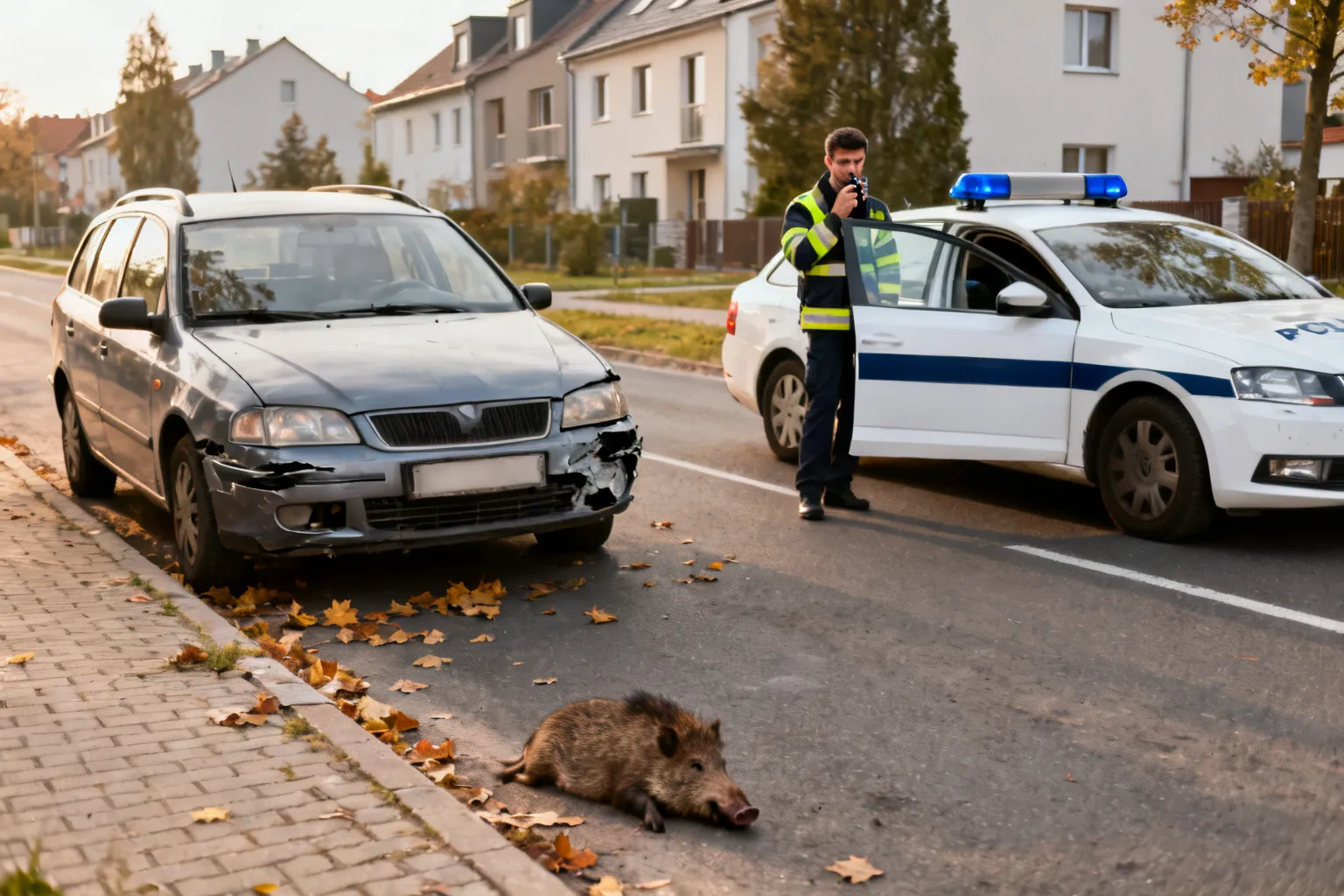Cztery kolizje z dzikimi zwierzętami w okolicach Płocka — policja apeluje o ostrożność